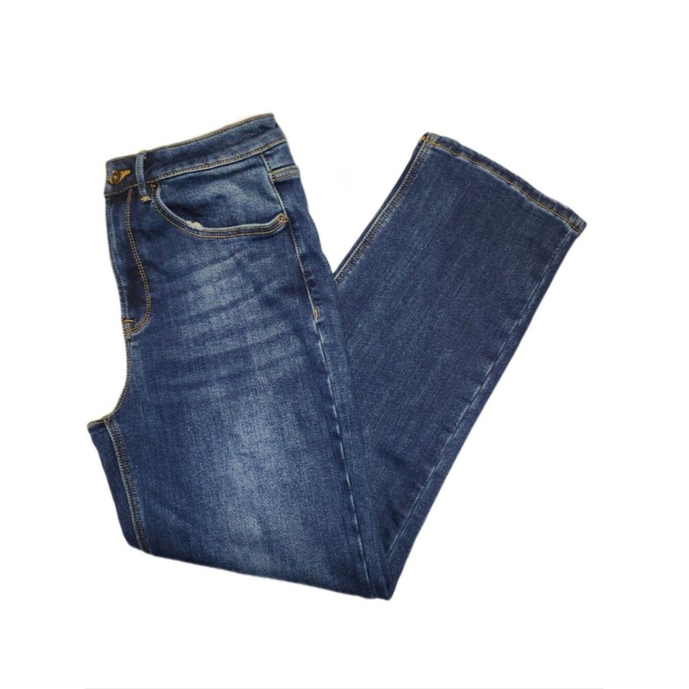 Mica Denim Los Angeles, Dark Blue Wash, High Rise, Straight Leg, Lined Jeans, 29